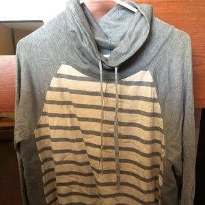 Striped Cowl neck long sleeve